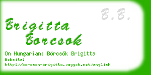 brigitta borcsok business card